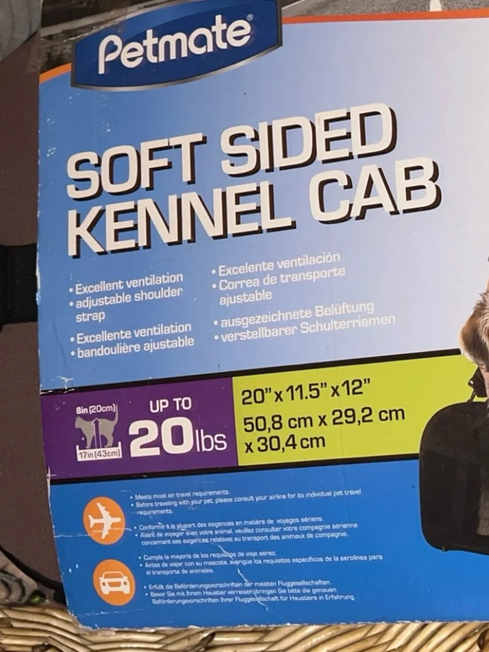 Petmate Soft-Sided Kennel Cab Pet Carrier New in Box -  up to 20lbs